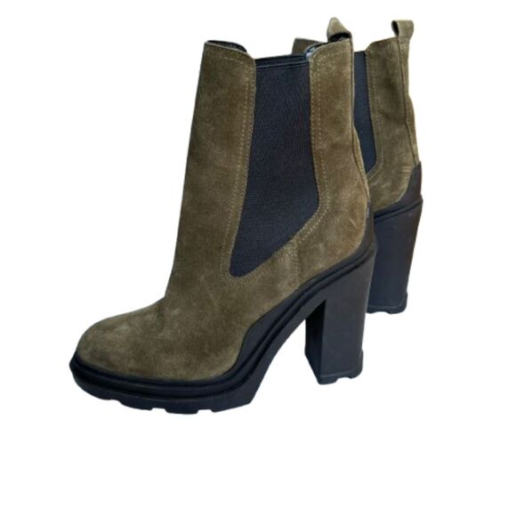 NWOB Marc Fisher Green & Black LTD Ramio High Heel Ankle Boots Size 7.5M - Picture 1 of 5